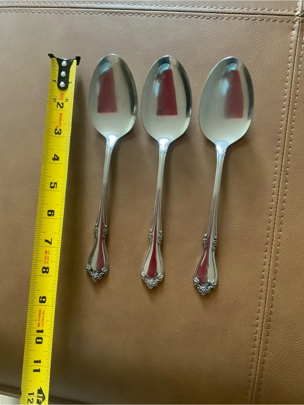 SSS By Oneida Serving Spoons Stainless Steel Chateau Floral Pattern Bundle of 3